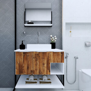 Gabinete Banheiro Hebrom - Branco C/ Western Gabinetto