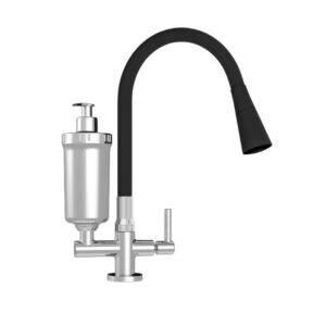 TORNEIRA C/ DISPENSER SABÃO - BANCA COZ C70 1/4V PRETA/CR