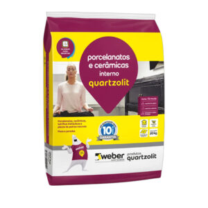 Argamassa Porcelanato Quartzolit Interior Cinza 20kg