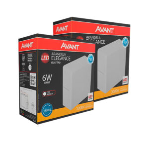 Kit 2 Arandelas Led Elegance Quatrro 4W Br Luz Amarela - Avant