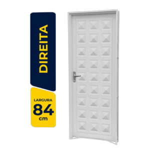 Porta Aço Branca  Ideal Almofadada 84x215 R12 Direita - CRV