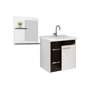 Gabinete para Banheiro A J Rorato Kit Genova 55,4x58x34,5cm