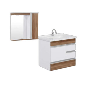 Gabinete Banheiro A J Rorato Kit Modena 59x63x45,5cm