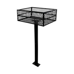 Lixeira Ferro Preto Epoxi C/ Pé