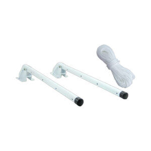 Varal De Parede Ferro Retrátil Branco C/ Corda