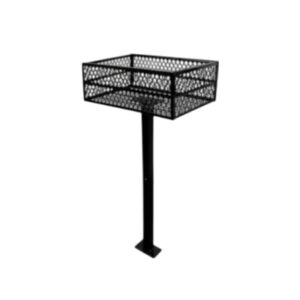 Lixeira Ferro Preto Epoxi C/ Pé