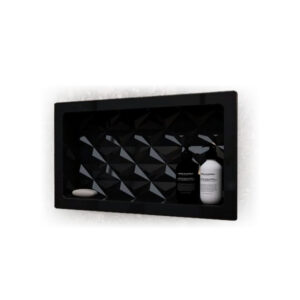 Nicho Banheiro Embutir Plastificado 63x35 cm Preto